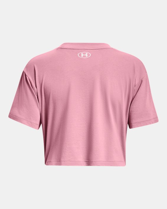 Women's UA Crop Sportstyle Logo Short Sleeve in Pink image number 5